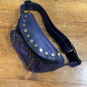 Disney Descendants 3 Evie Mail Fanny pack, purple with gold studs, dragon heart